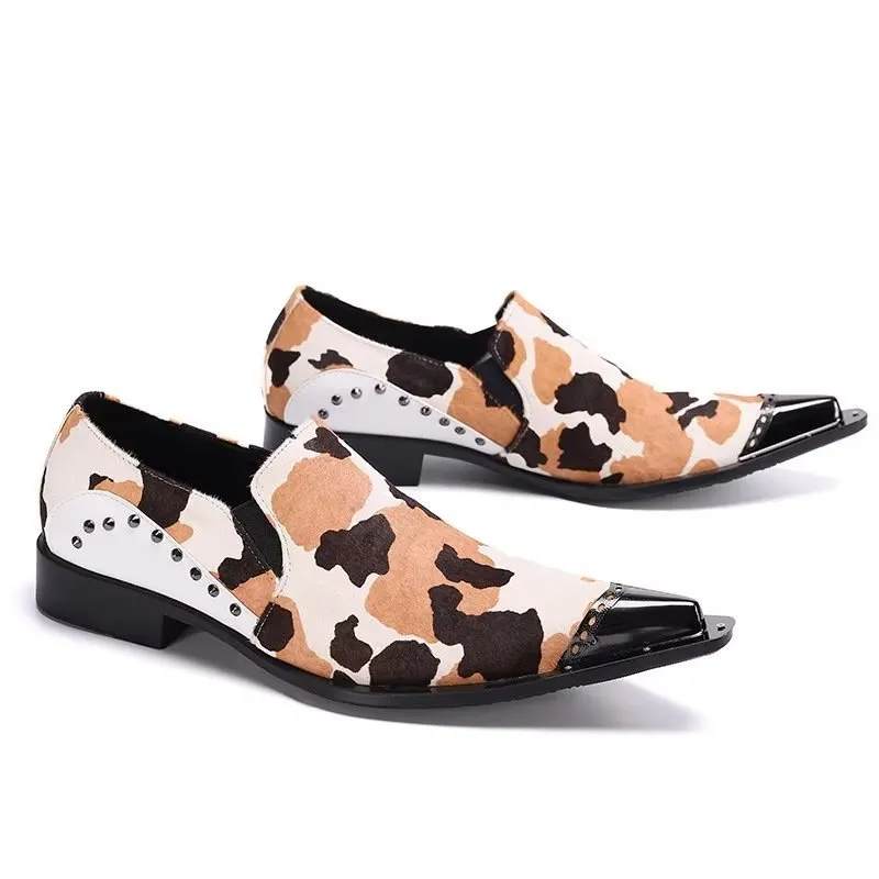 Luxe Exotic Pattern Genuine Leather Slip-on Loafers