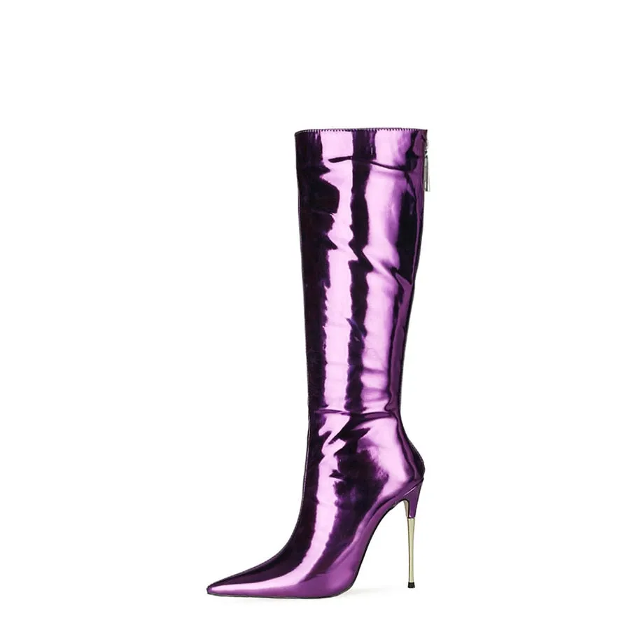 LuxeExo Pointed Toe High Heel Long Boots