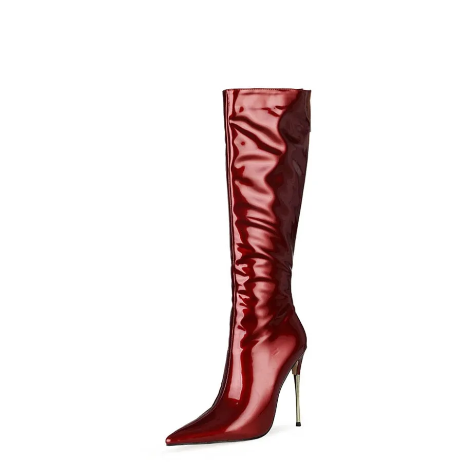 LuxeExo Pointed Toe High Heel Long Boots