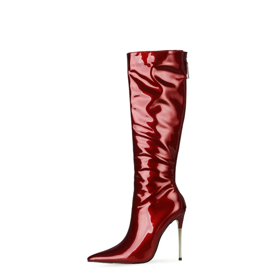 LuxeExo Pointed Toe High Heel Long Boots