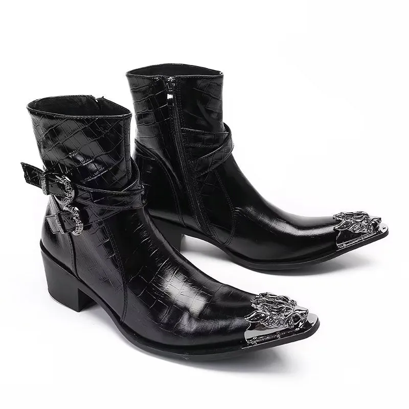 LuxeLeather Elegant Zipper Closure Dress Boots