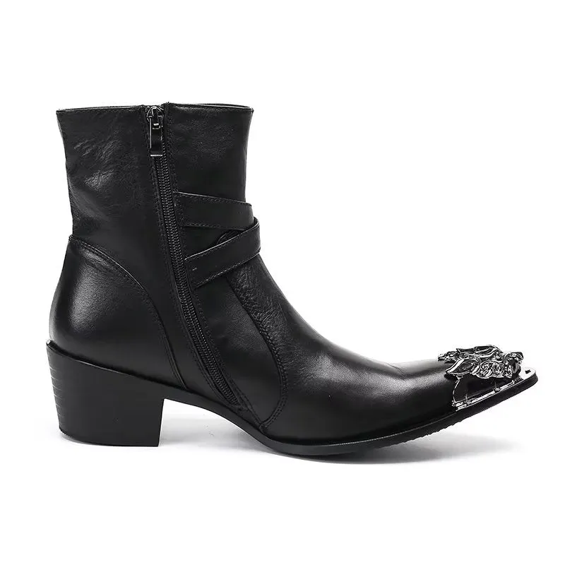 LuxeLeather Elegant Zipper Closure Dress Boots