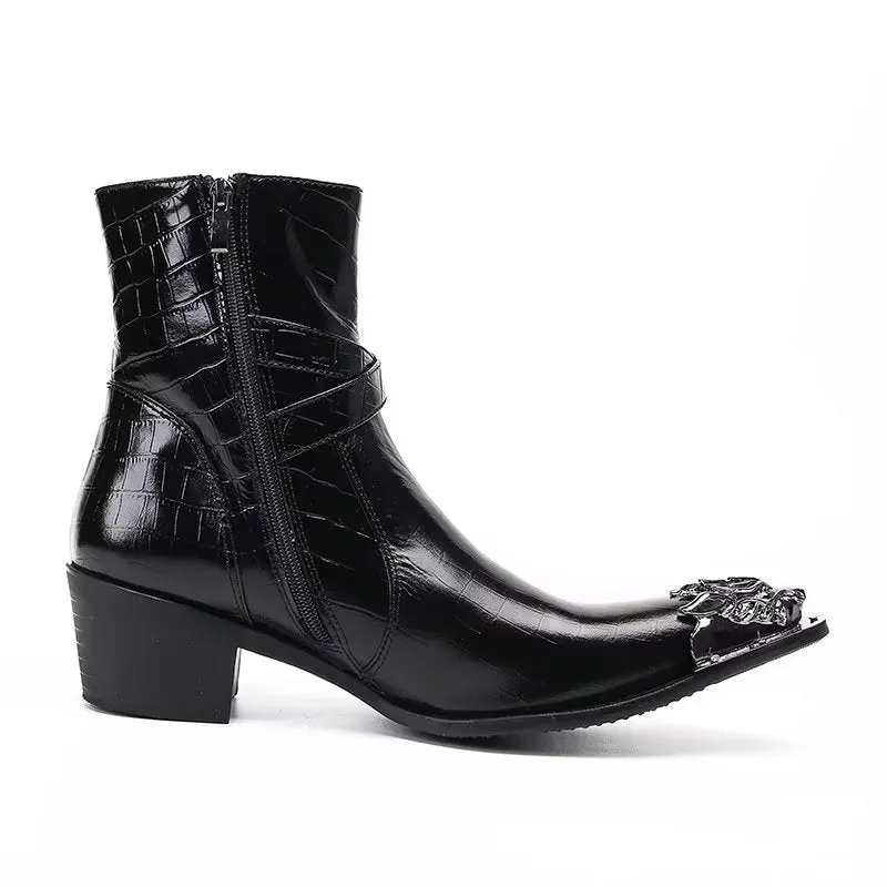 LuxeLeather Elegant Zipper Closure Dress Boots