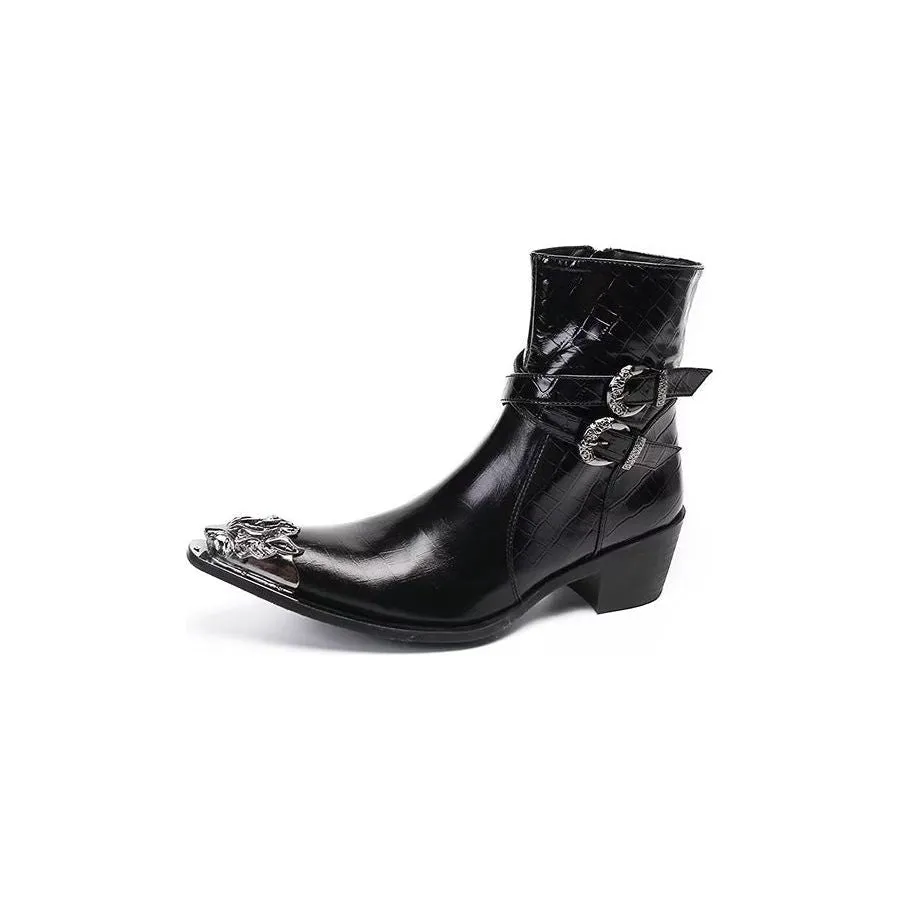 LuxeLeather Elegant Zipper Closure Dress Boots