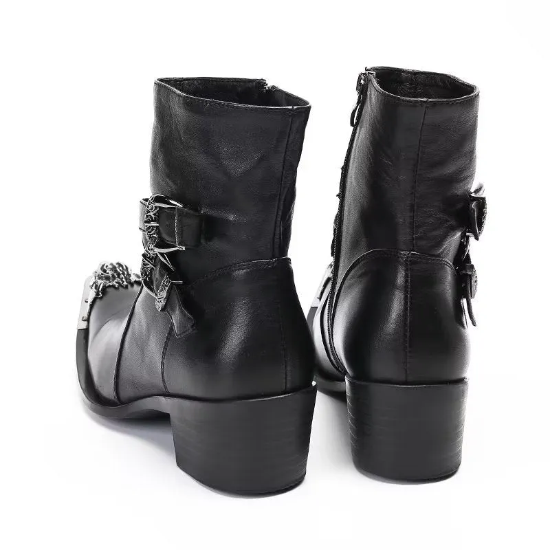 LuxeLeather Elegant Zipper Closure Dress Boots