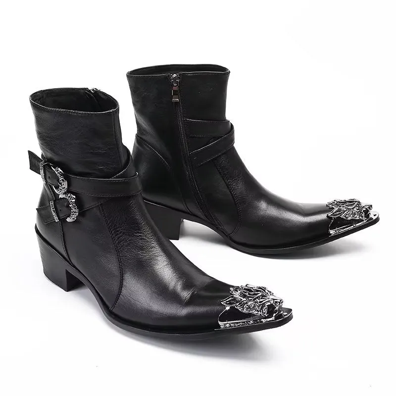 LuxeLeather Elegant Zipper Closure Dress Boots