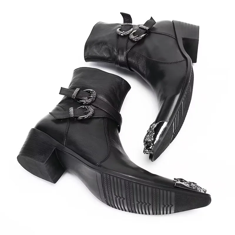 LuxeLeather Elegant Zipper Closure Dress Boots