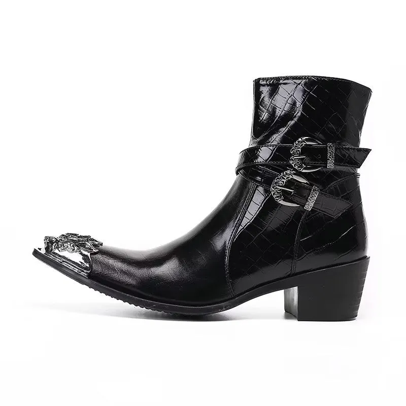 LuxeLeather Elegant Zipper Closure Dress Boots