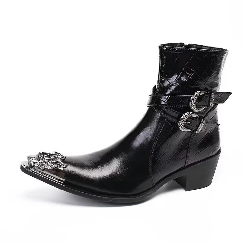 LuxeLeather Elegant Zipper Closure Dress Boots