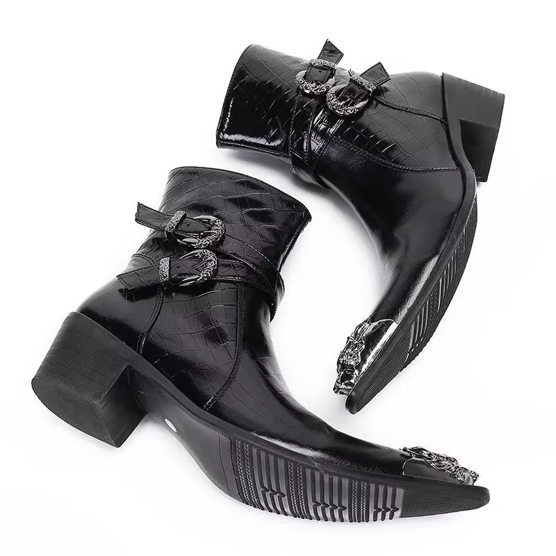 LuxeLeather Elegant Zipper Closure Dress Boots