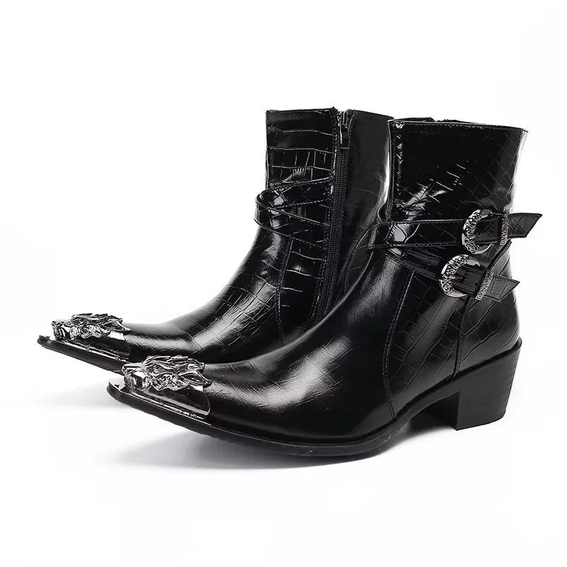 LuxeLeather Elegant Zipper Closure Dress Boots