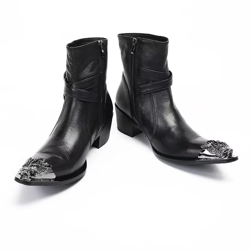 LuxeLeather Elegant Zipper Closure Dress Boots