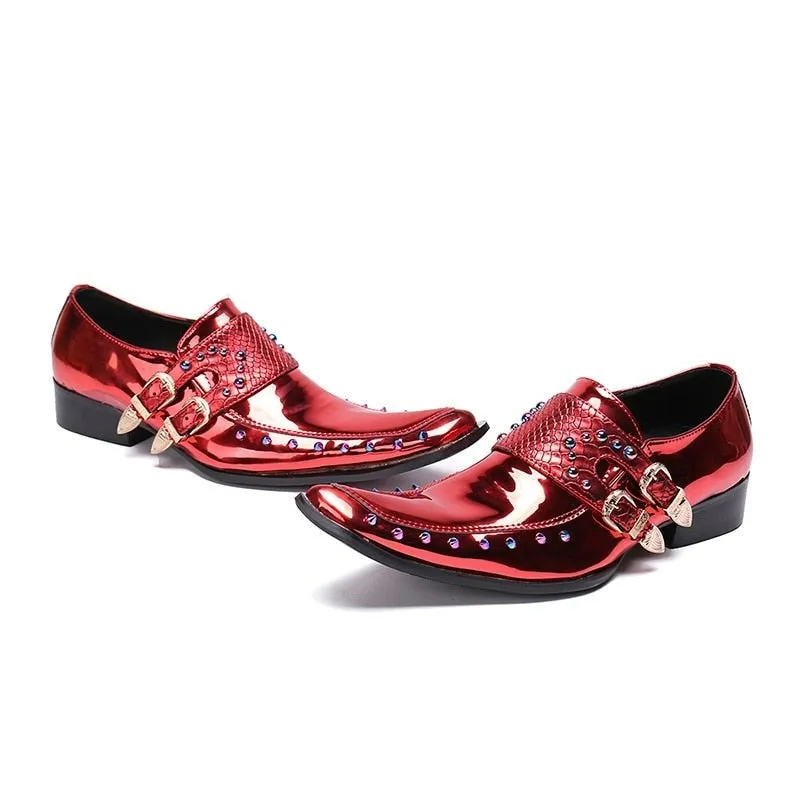 Luxury Exotic Pattern Square Toe Oxfords