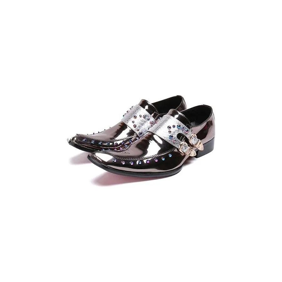 Luxury Exotic Pattern Square Toe Oxfords