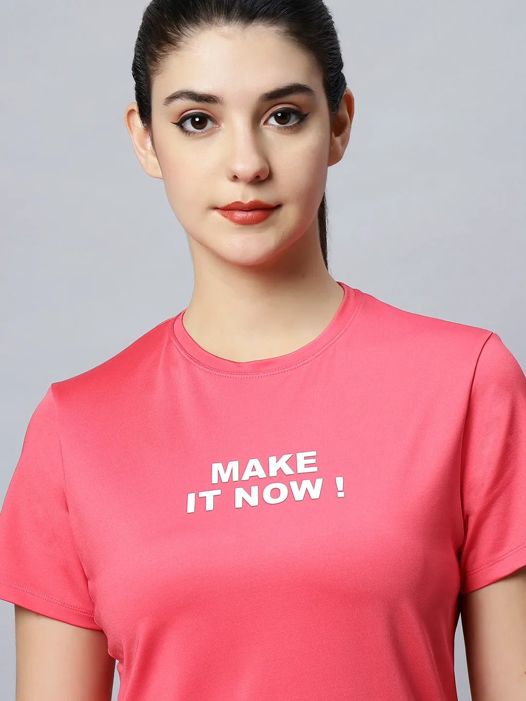 MAKE IT NOW JUST-DRY CURVED HEM RUNNING T-SHIRT