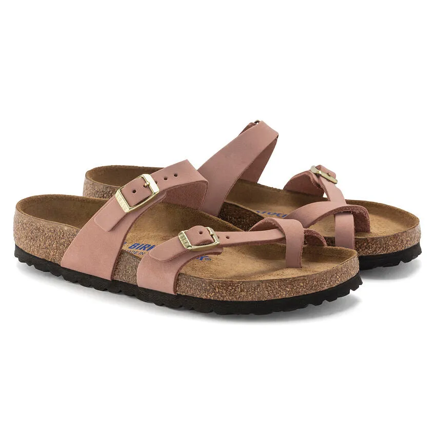 Mayari Women's Soft Footbed Leather Sandal - Old Rose