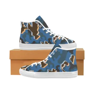 Men-big-size's Abstract Camouflage Print Canvas High Top Shoes