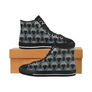 Men's Big Size Cancer Crab Zodiac Print Canvas High Top Shoes