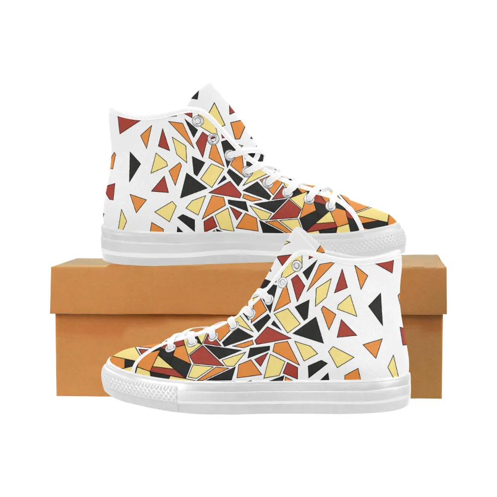 Men's Big Size Diffuse Geometrical Print High Top Canvas Shoes