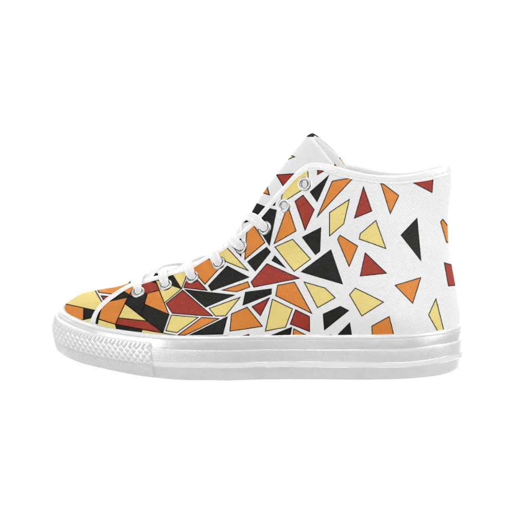 Men's Big Size Diffuse Geometrical Print High Top Canvas Shoes