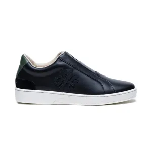 Men's Bishop Black Green Leather Sneakers 01721-994