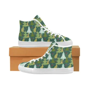 Men's Christmas Trees Print Canvas High Top Shoes