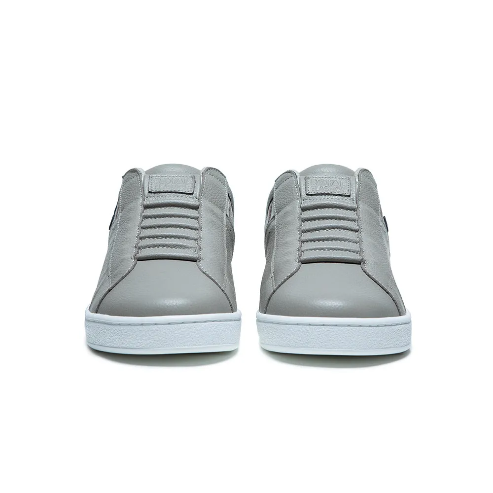 Men's Icon Gray Blue Logo Leather Sneakers 01921-885