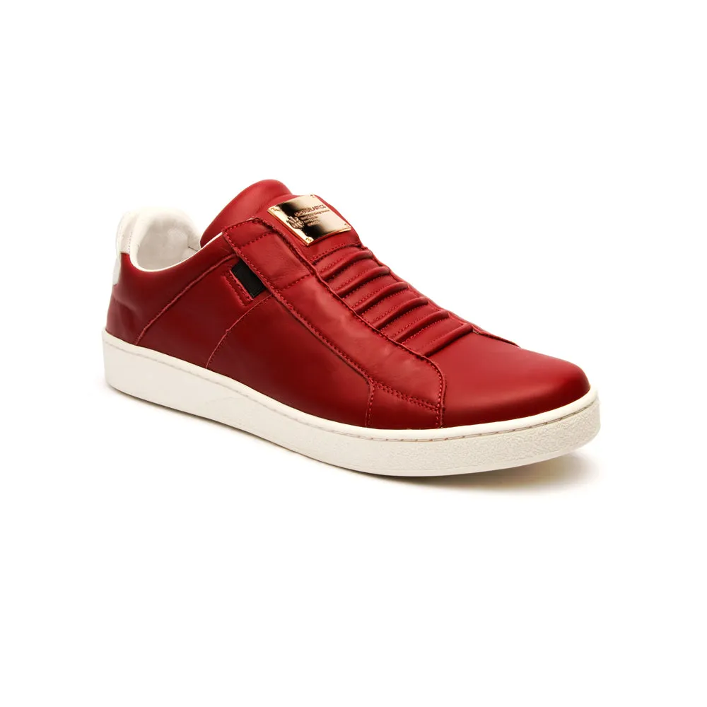 Men's Icon SBI Wine Red Leather Sneakers 02584-110