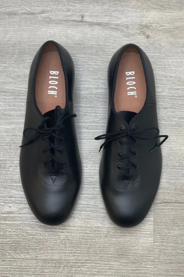 Mens Jazz Oxford Ballroom Shoes with Suede Sole - Black