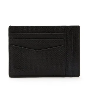 Men's Lacoste Chantaco Calfskin Leather Card Holder Noir