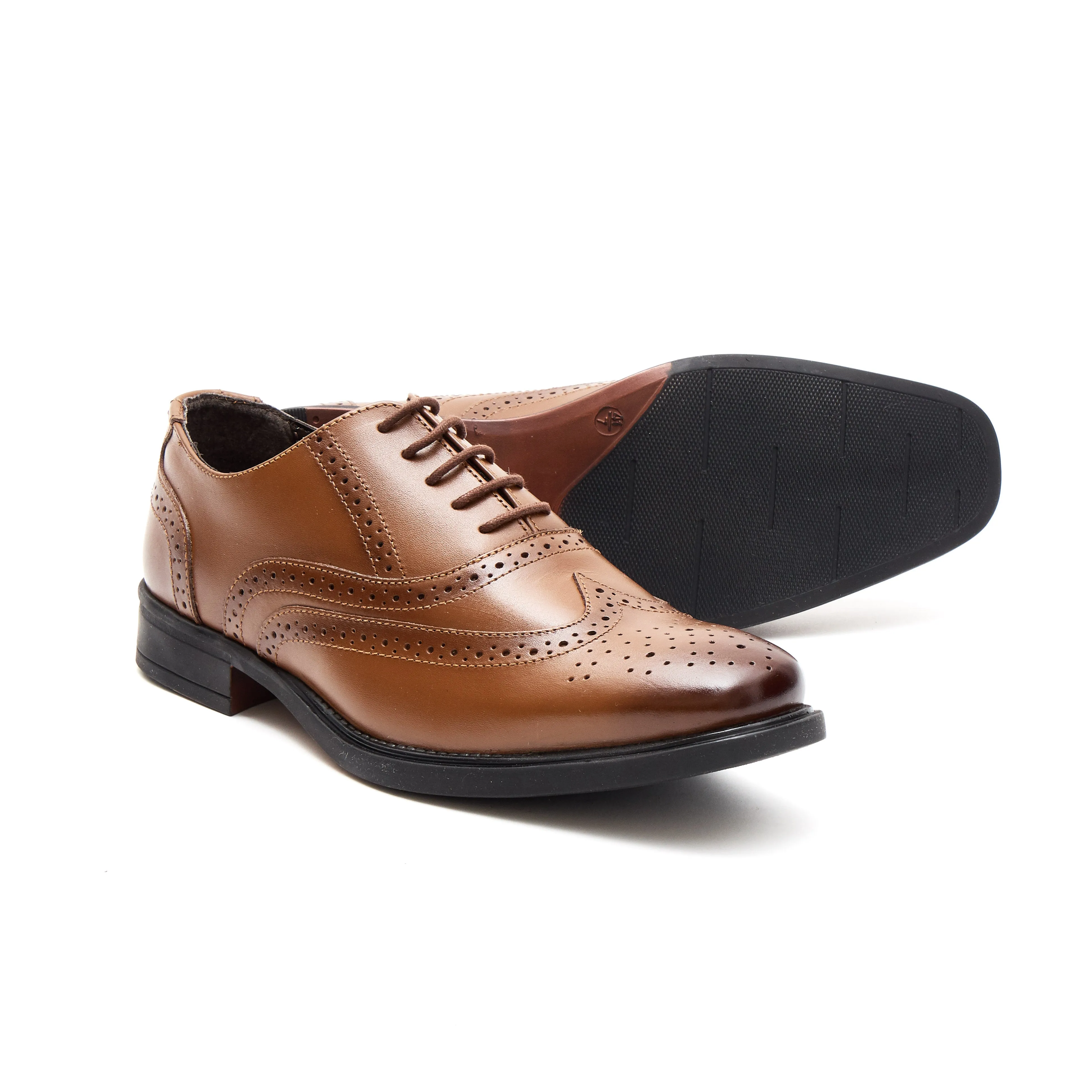 Mens Leather Formal Comfort Shoes-30817_Tan