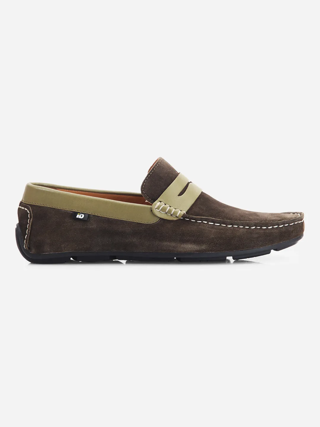 Men's Olive Moc Toe Casual Loafer (ID1142)