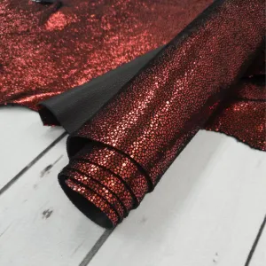 Metallic Red Sizzling Stingray 2-3 oz Cow Hides