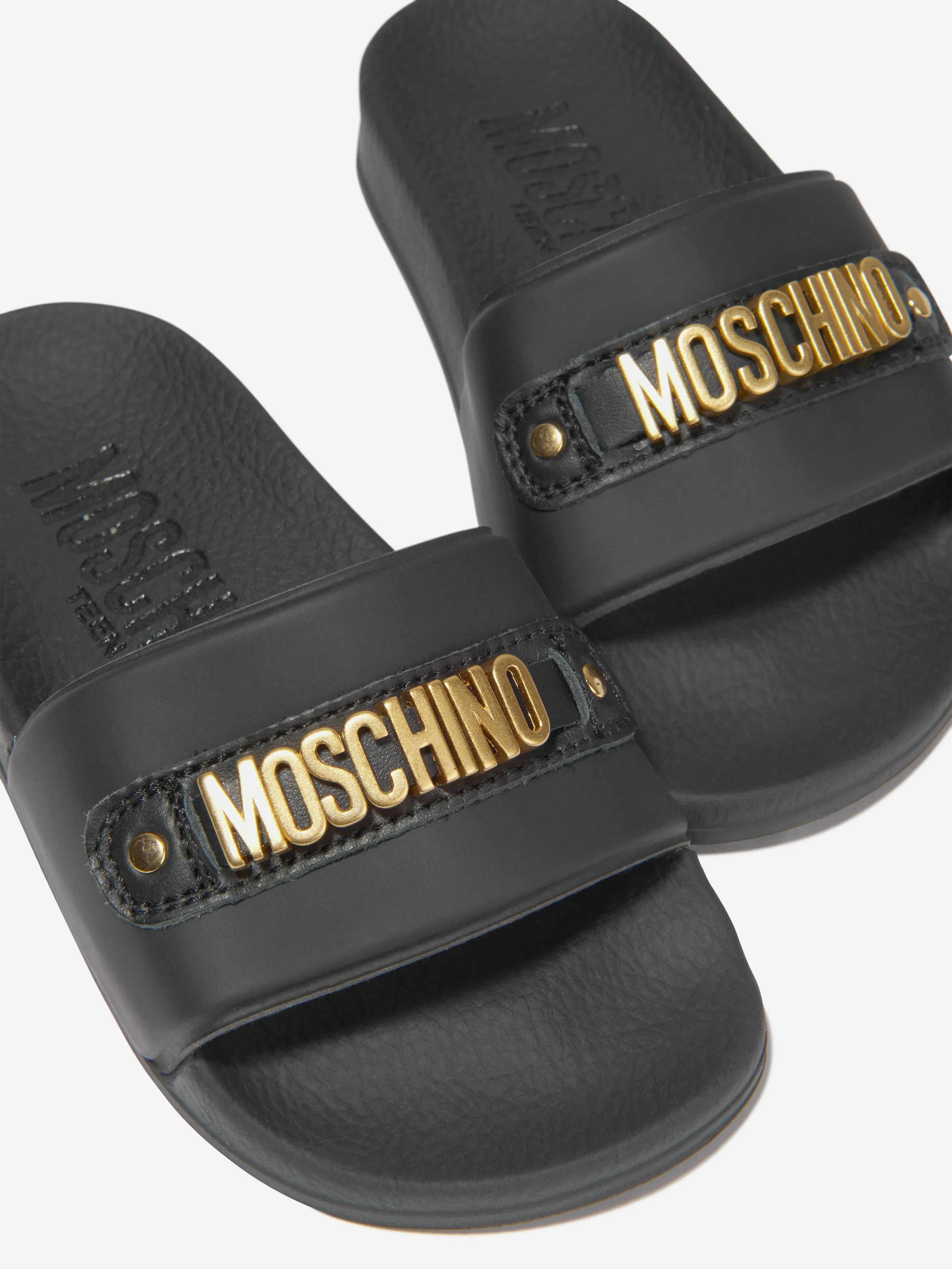 Moschino Unisex PVC Slides With Metal Logo