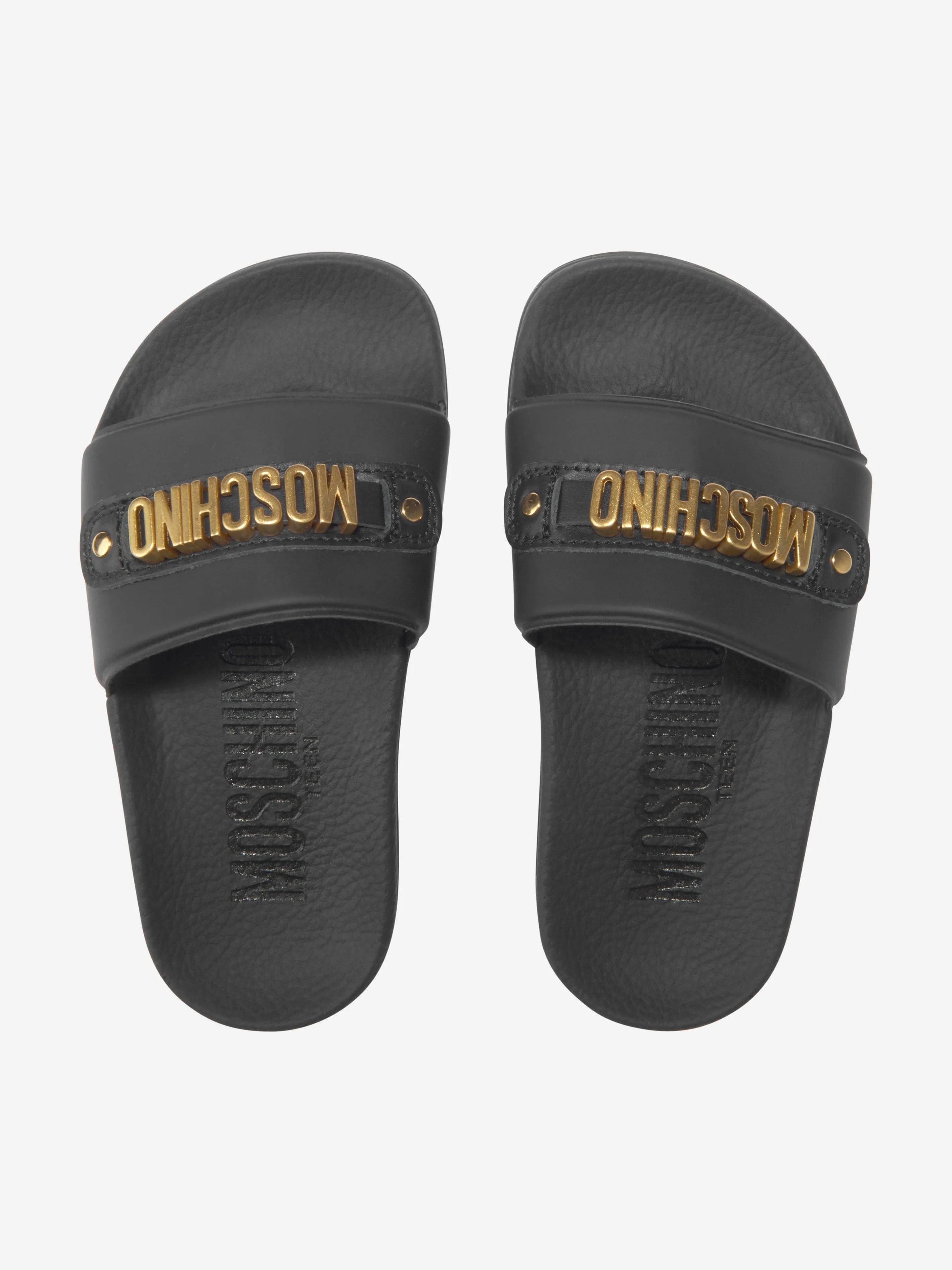 Moschino Unisex PVC Slides With Metal Logo