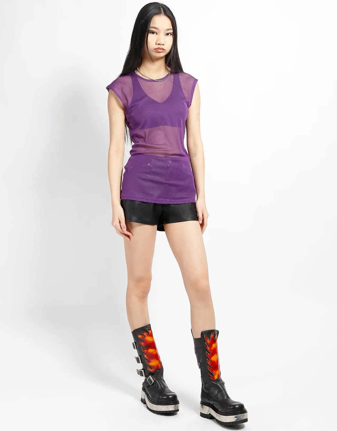 MUSCLE TANK FISHNET PURPLE