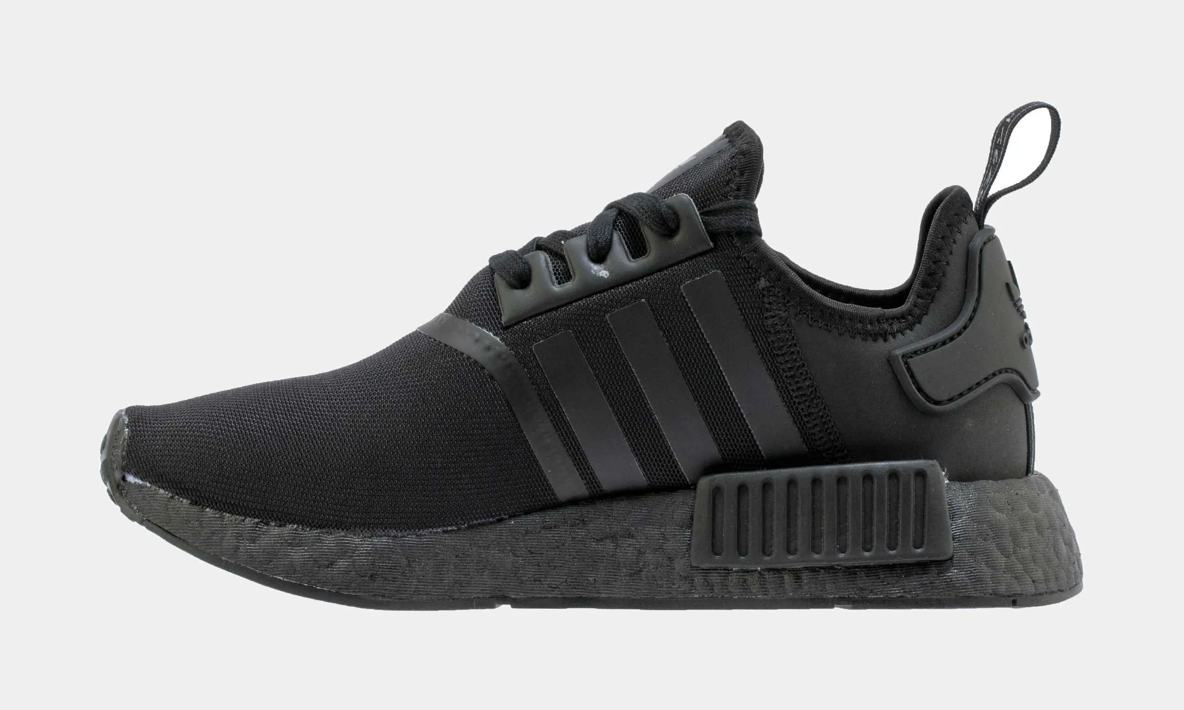 NMD R1 Triple Threat Grade School Running Shoe (Black)