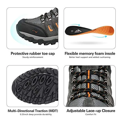 NORTIV 8 Men's Waterproof Hiking Shoes Leather Low-Top