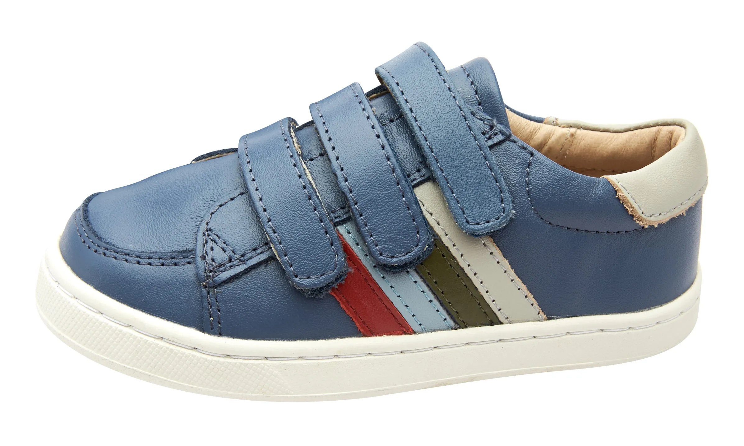 Old Soles Boy's 6127 Sneaky Markert Leather Sneakers - Petrol/Gris/Militare/Dusty Blue/Red