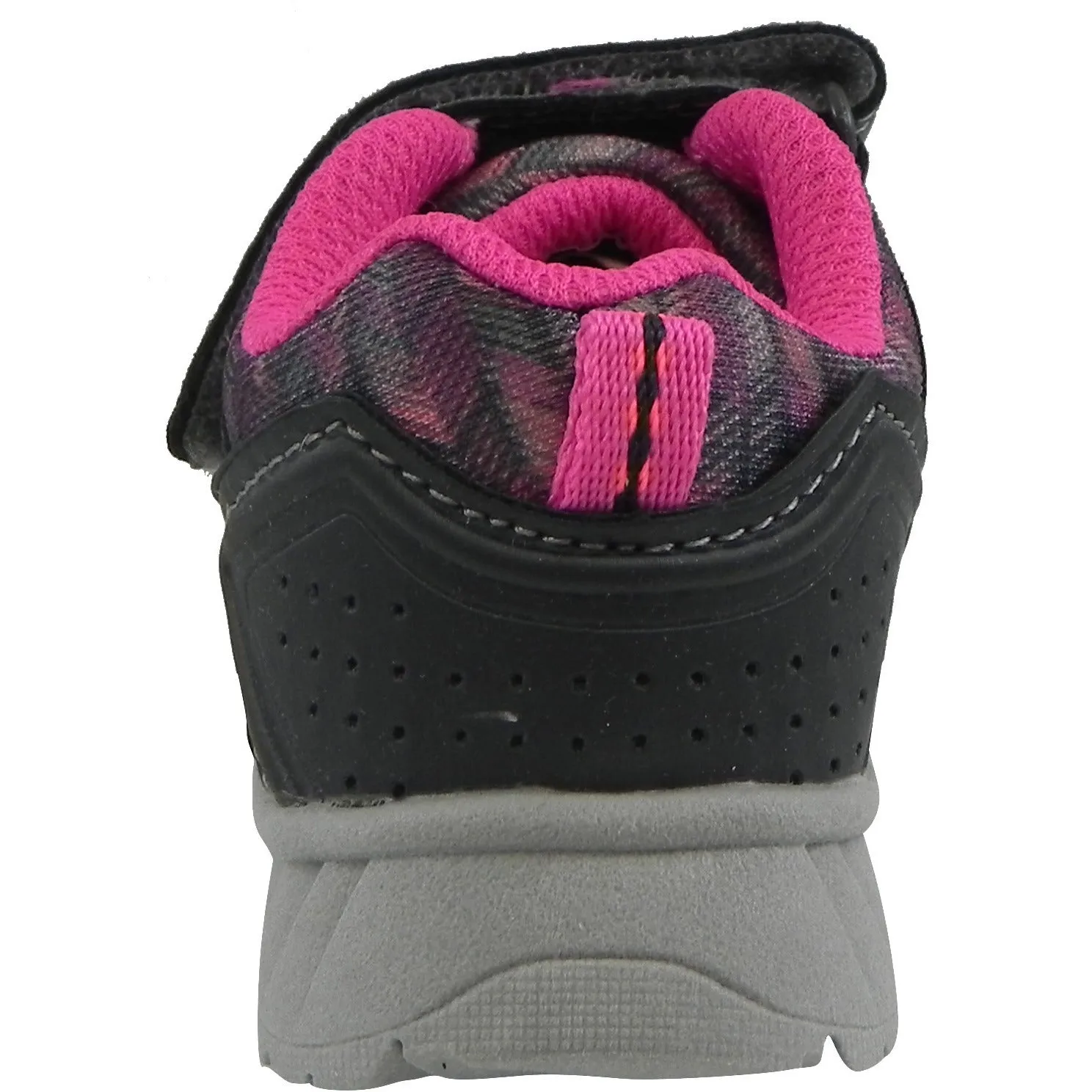 OshKosh Girl's Rivet Design Slip On Hook and Loop Sneaker Grey/Pink