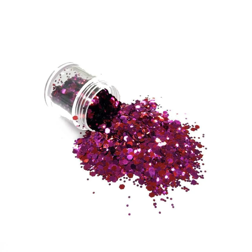 Passionberry Mixed Chunky Glitter, Polyester Glitter for Tumblers Nail Art Bling Shoes - 1oz/30g