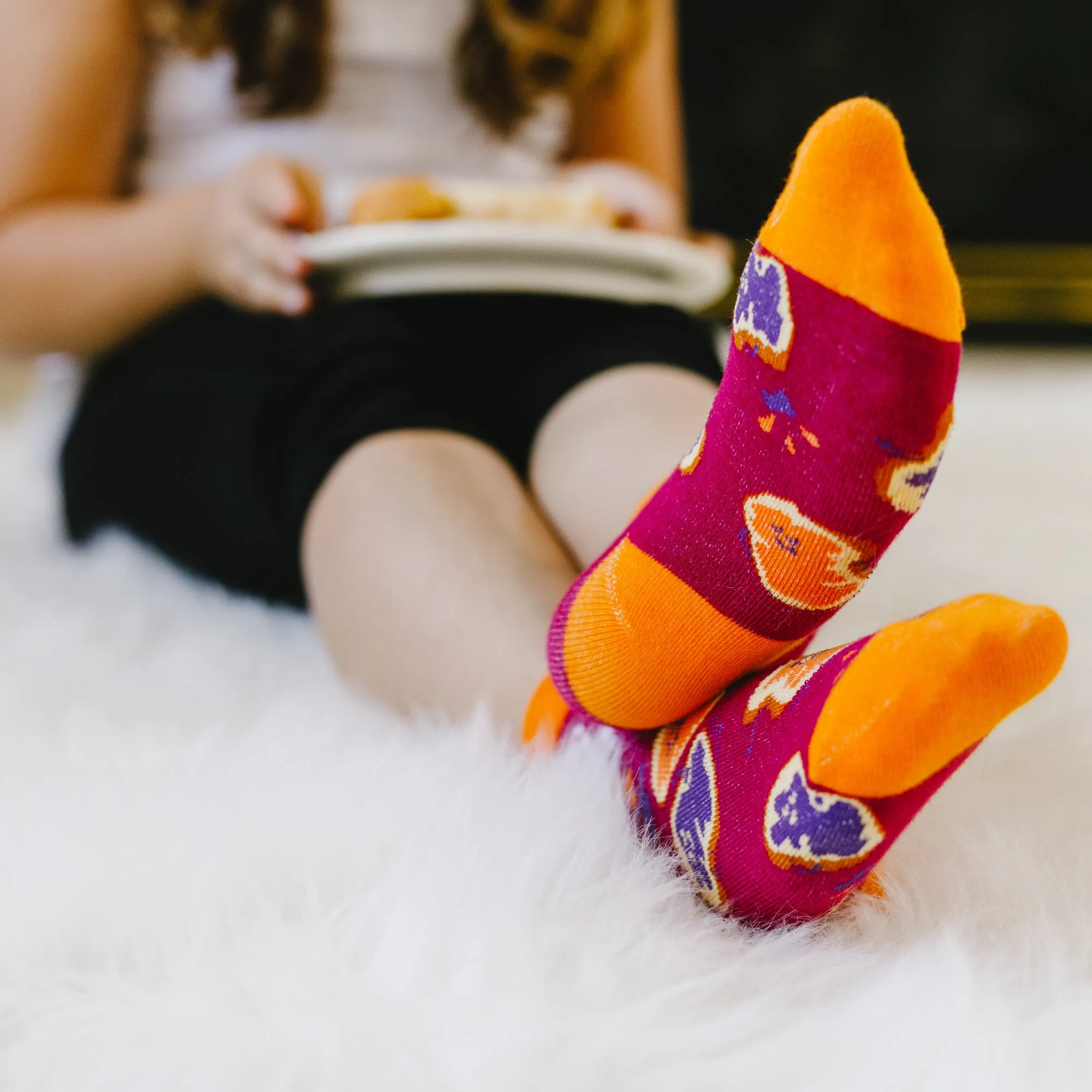 PB & J S/M Youth Cotton Blend Crew Socks