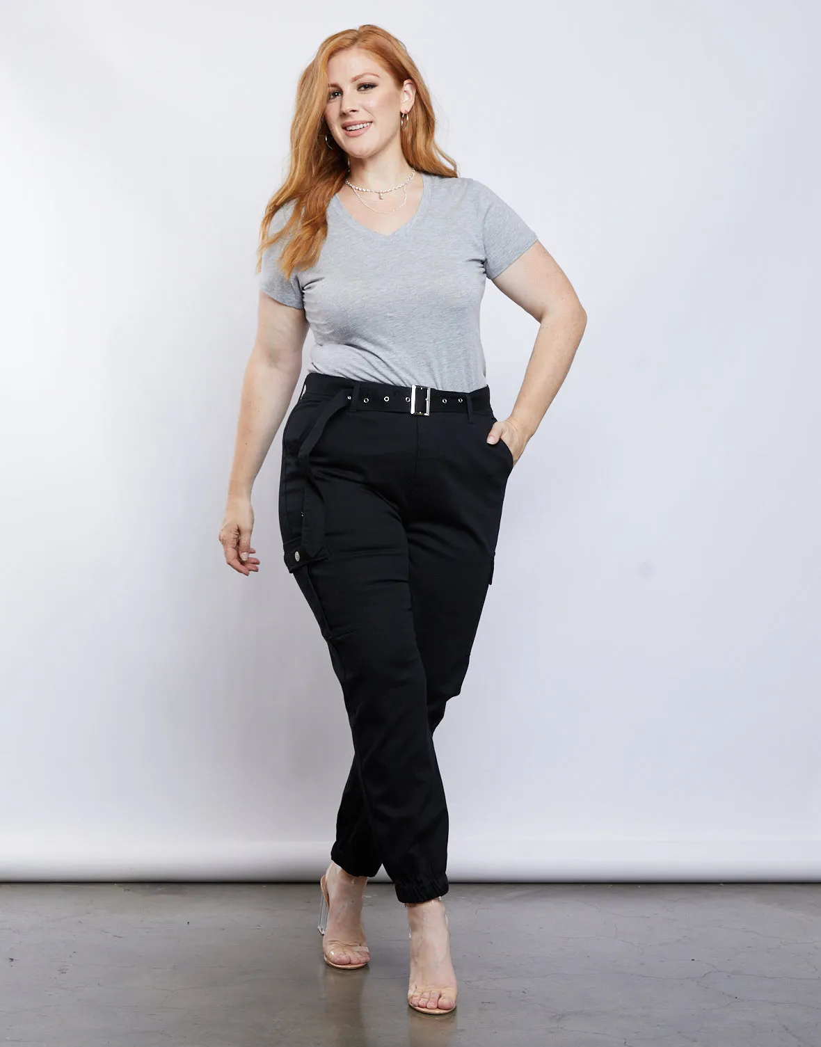 Plus Size Plain and Simple V-neck Tee