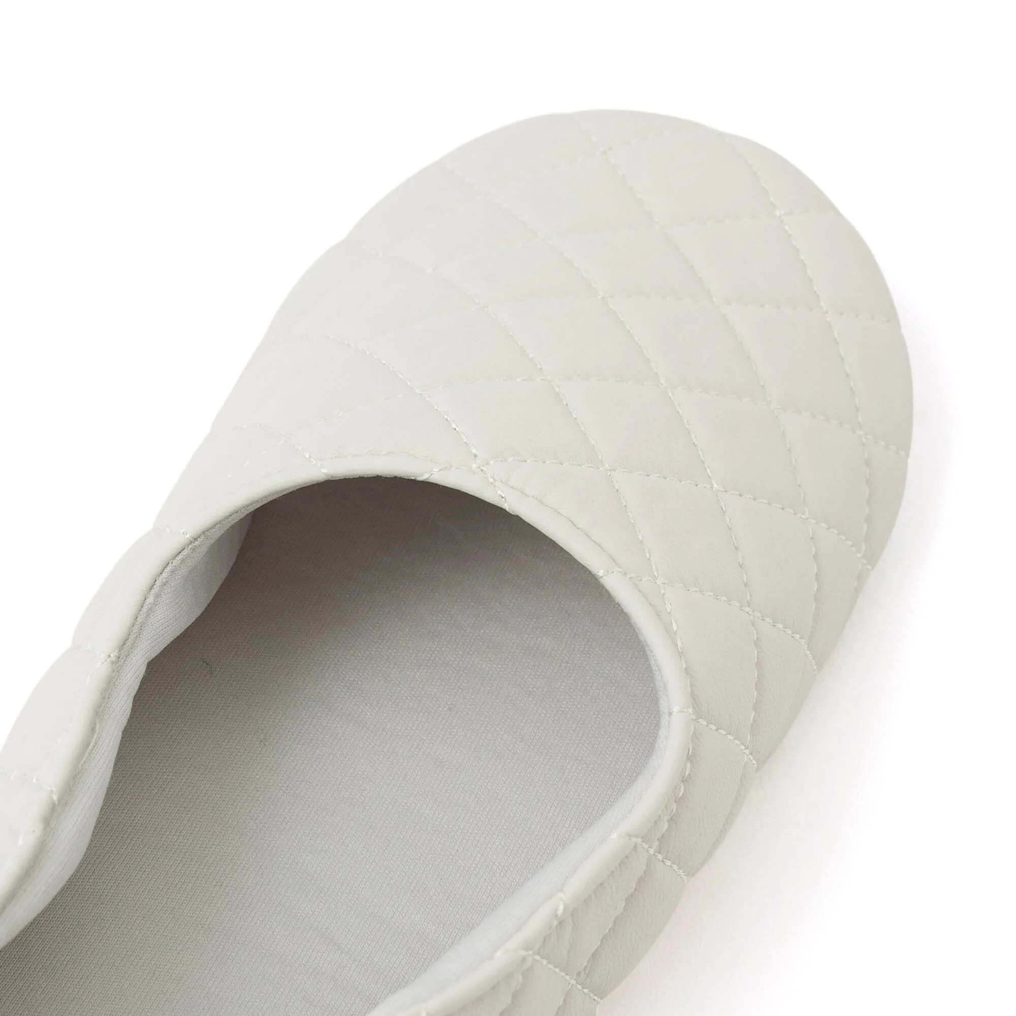 Pocketable Roomshoes Quilted White