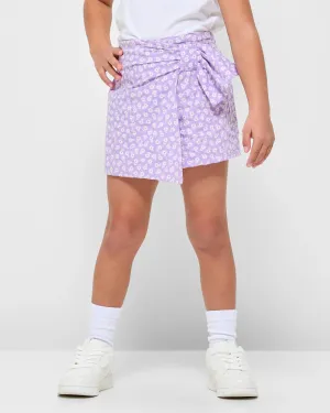 popular  Floral Bow Front Skort