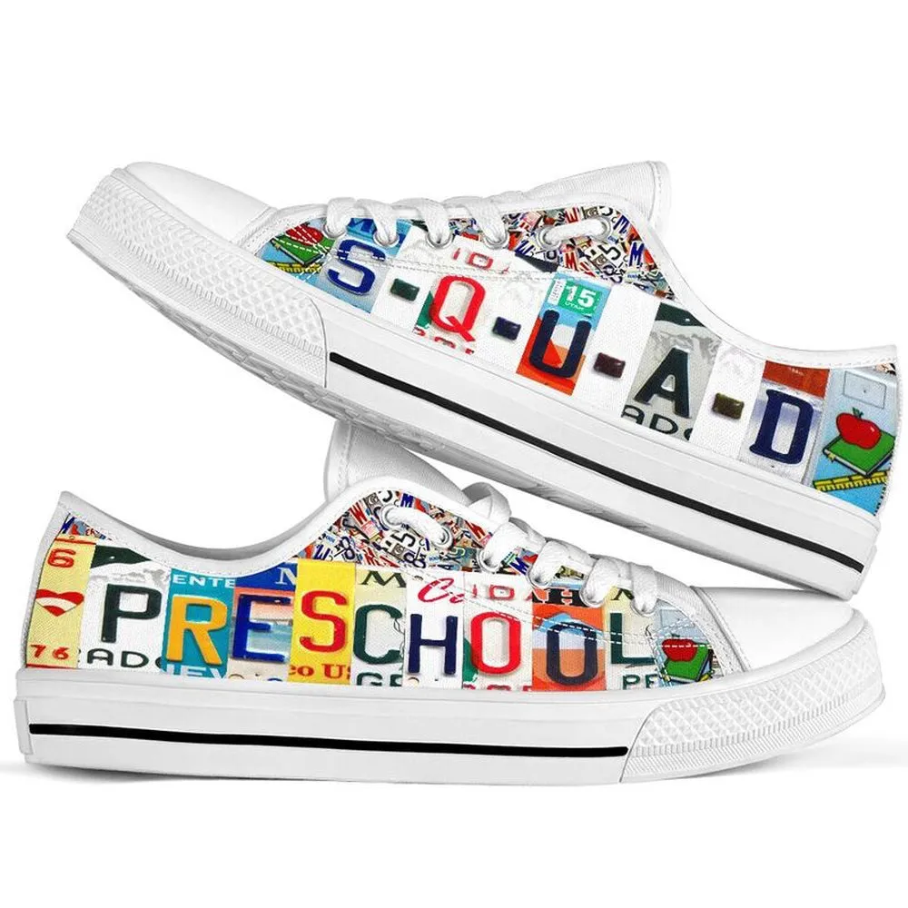 Preschool Squad License Plates Low Top Shoes, Teacher Shoes, Low Top Sneakers