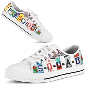 Preschool Squad License Plates Low Top Shoes, Teacher Shoes, Low Top Sneakers