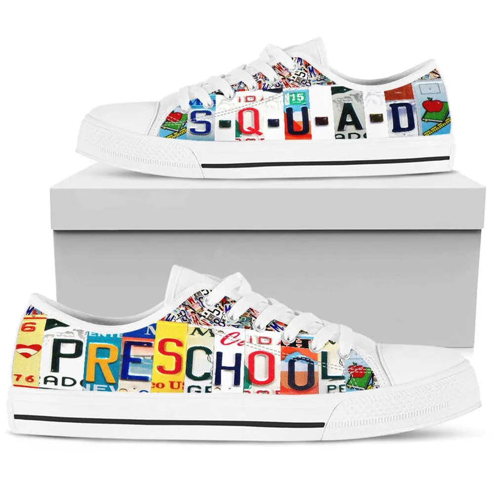 Preschool Squad License Plates Low Top Shoes, Teacher Shoes, Low Top Sneakers