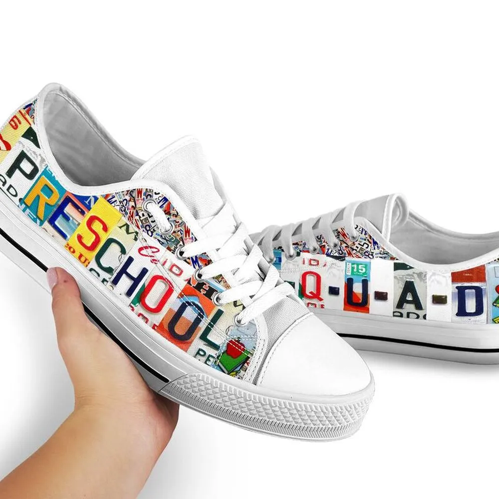 Preschool Squad License Plates Low Top Shoes, Teacher Shoes, Low Top Sneakers