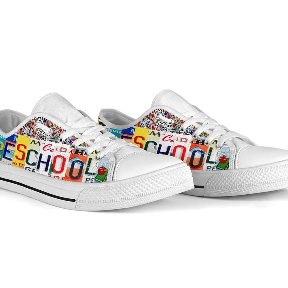 Preschool Squad License Plates Low Top Shoes, Teacher Shoes, Low Top Sneakers